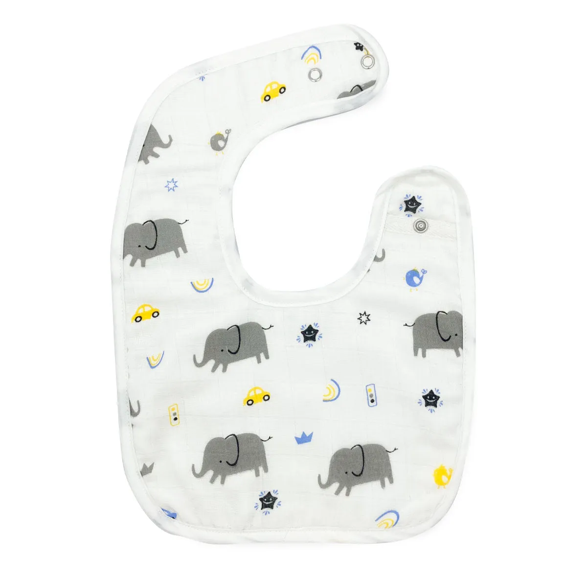 100% Organic Muslin Baby Bib -Elephant