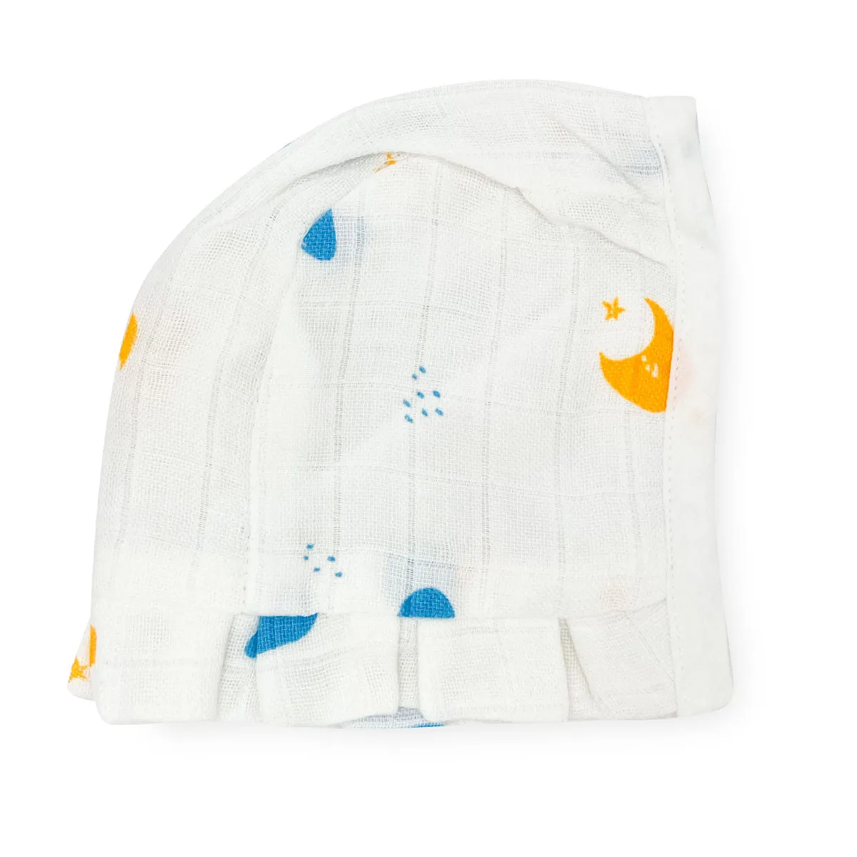 100% Organic Muslin Newborn Baby Cap (Pack of 4)