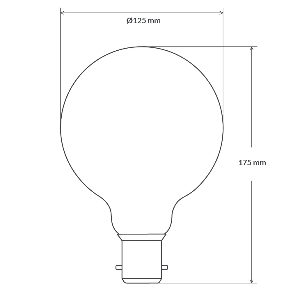 12W G125 LED Globe B22 Matte Finish in Soft White