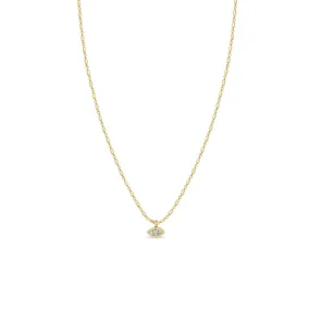 14k Marquise Diamond Tube Bar Chain Necklace