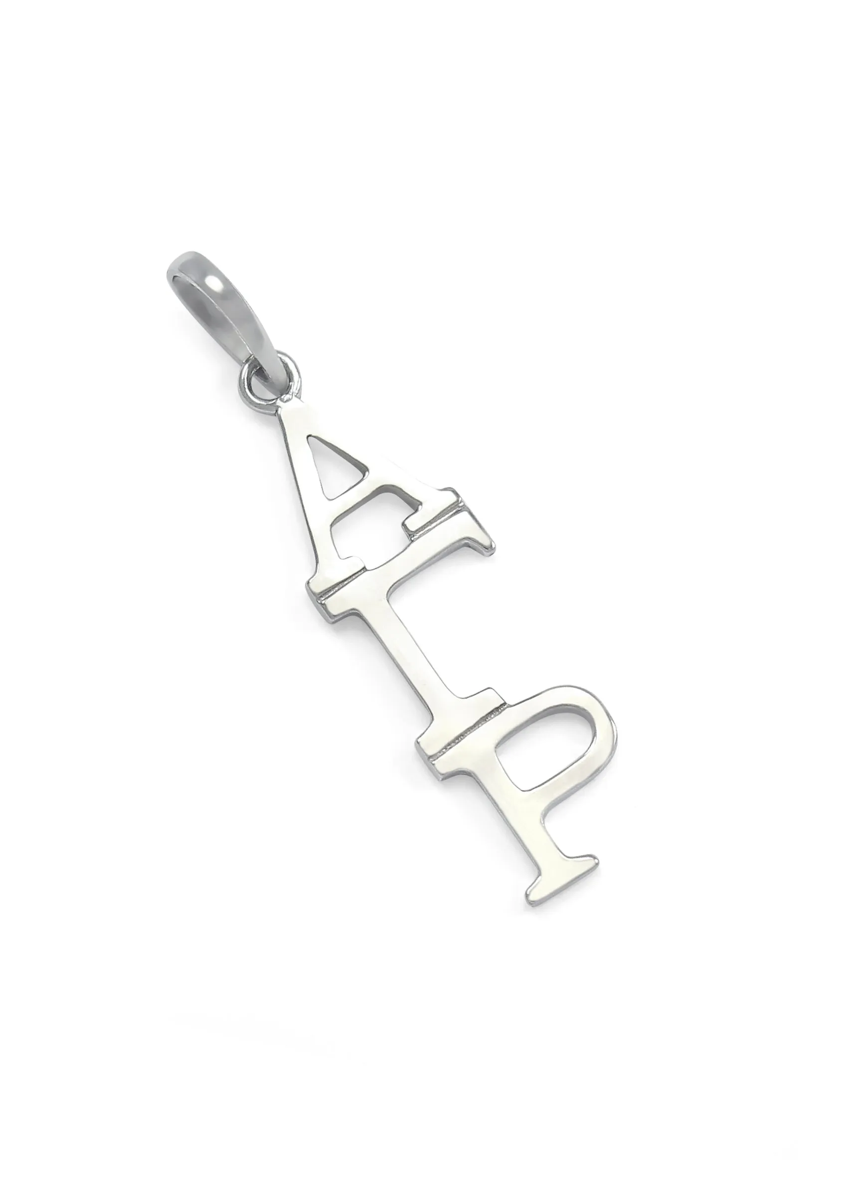 14k Solid White Gold Alpha Gamma Rho Lavaliere