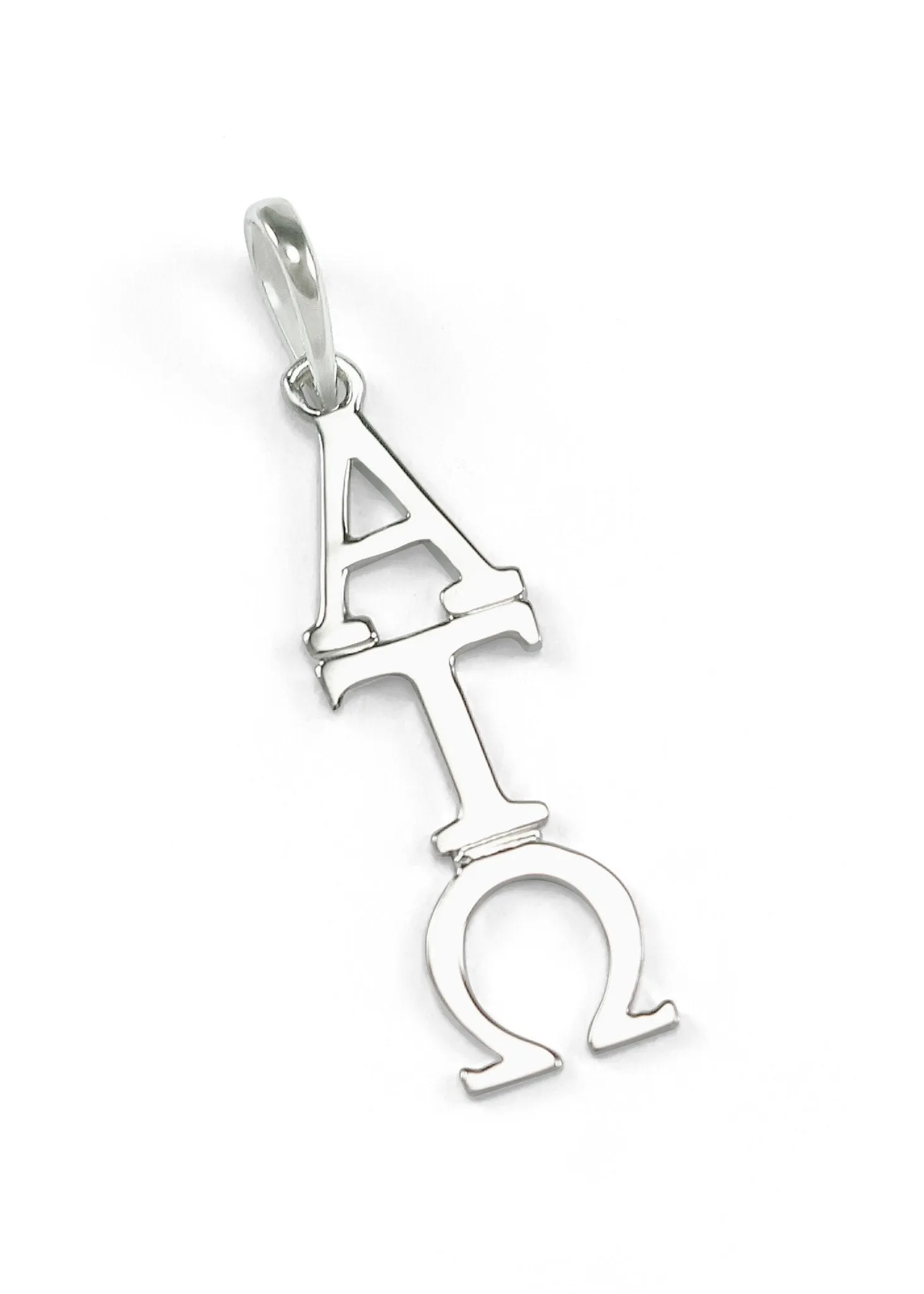 14k White Gold Alpha Tau Omega Lavaliere