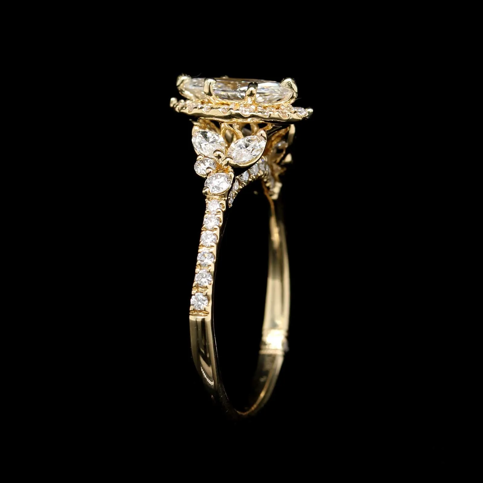 18K Yellow Gold Estate Diamond Engagement Ring