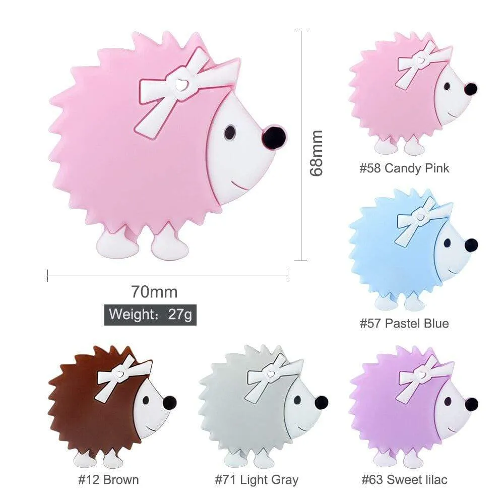 1pc Hedgehog Silicone Teether Animal Cartoon Baby teething Necklace Chew Charms Baby Products Toddler Toys