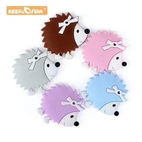 1pc Hedgehog Silicone Teether Animal Cartoon Baby teething Necklace Chew Charms Baby Products Toddler Toys