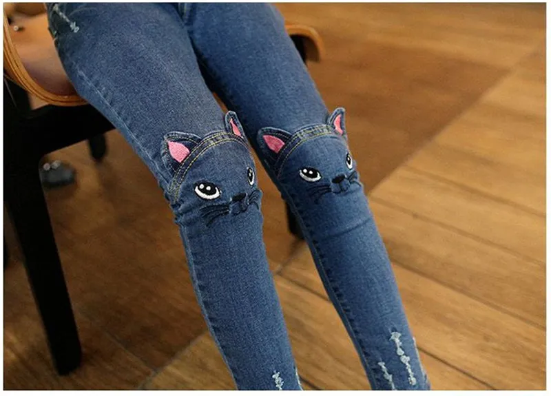 4-13 Years Children Girl Clothes Denim Clothing Trousers Kids Girls Jeans Pants