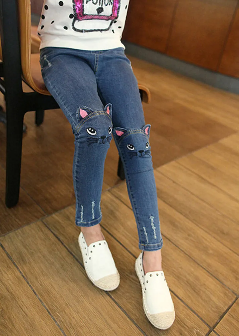 4-13 Years Children Girl Clothes Denim Clothing Trousers Kids Girls Jeans Pants