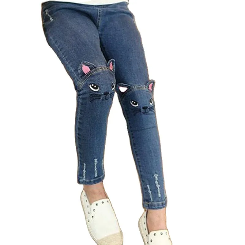 4-13 Years Children Girl Clothes Denim Clothing Trousers Kids Girls Jeans Pants