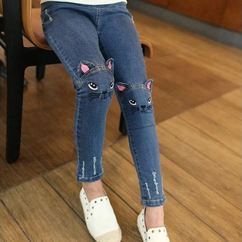 4-13 Years Children Girl Clothes Denim Clothing Trousers Kids Girls Jeans Pants