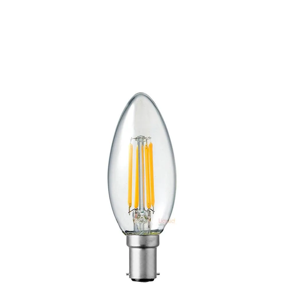 4W 12 Volt DC Candle LED Bulb B15 Clear in Warm White