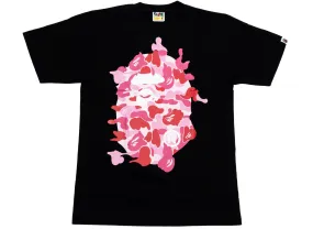 A Bathing Ape ABC Camo Rebuild Big Ape Head Tee in Black/Pink xld