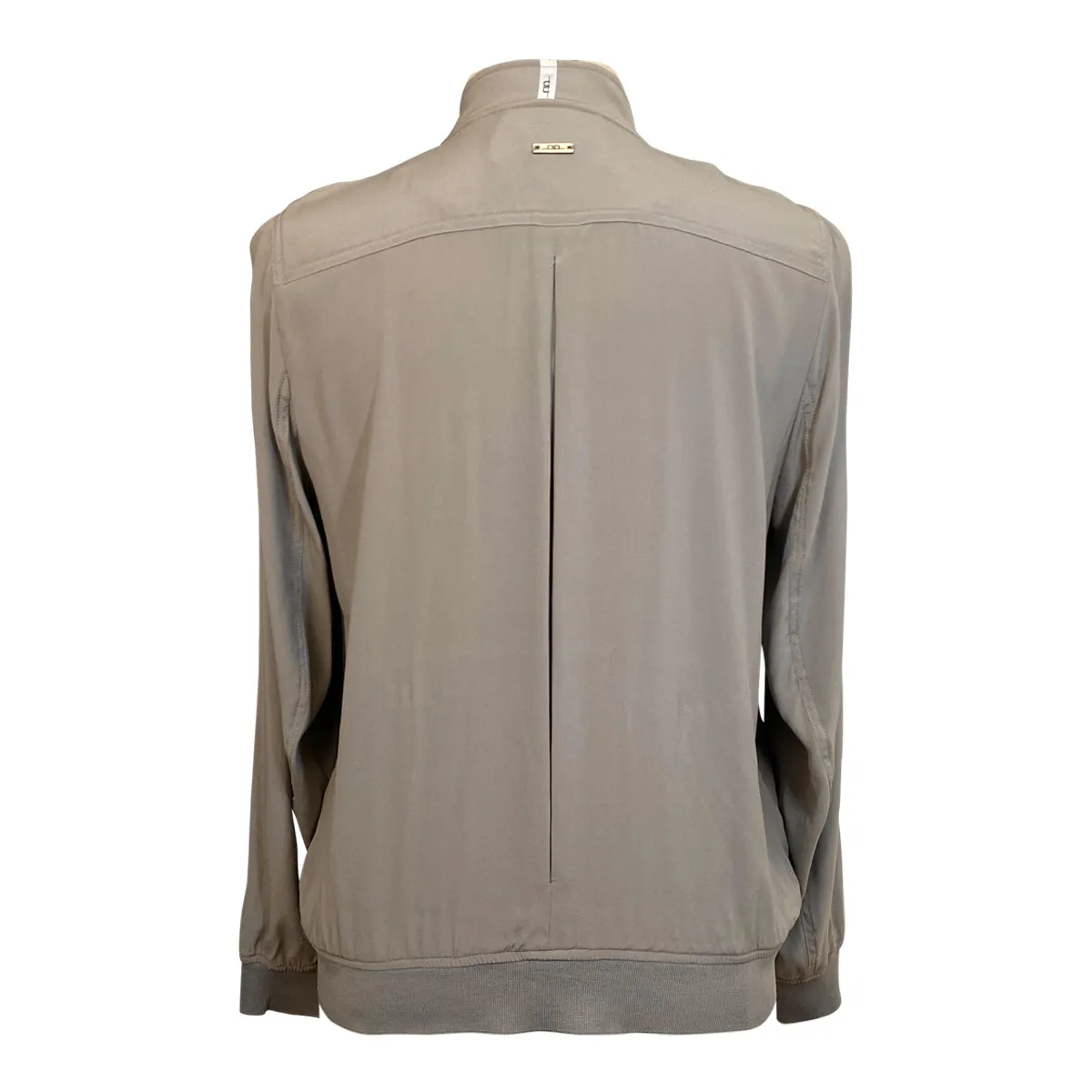 AA Platinum 'Silk Blouson' Jacket in Taupe - Women's Medium