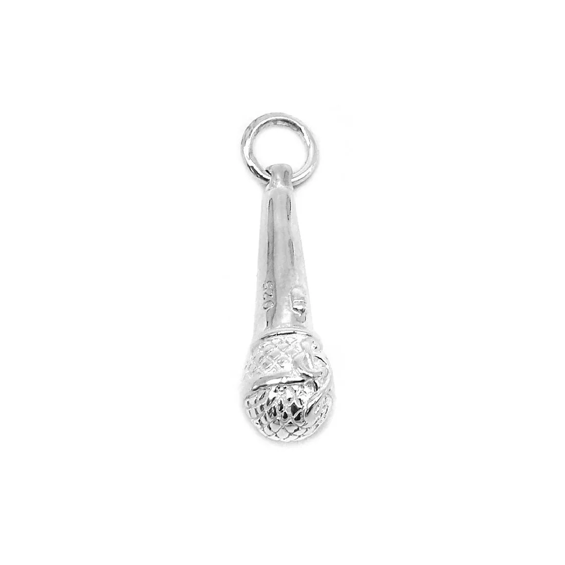 Acelynn Microphone Silver Charm