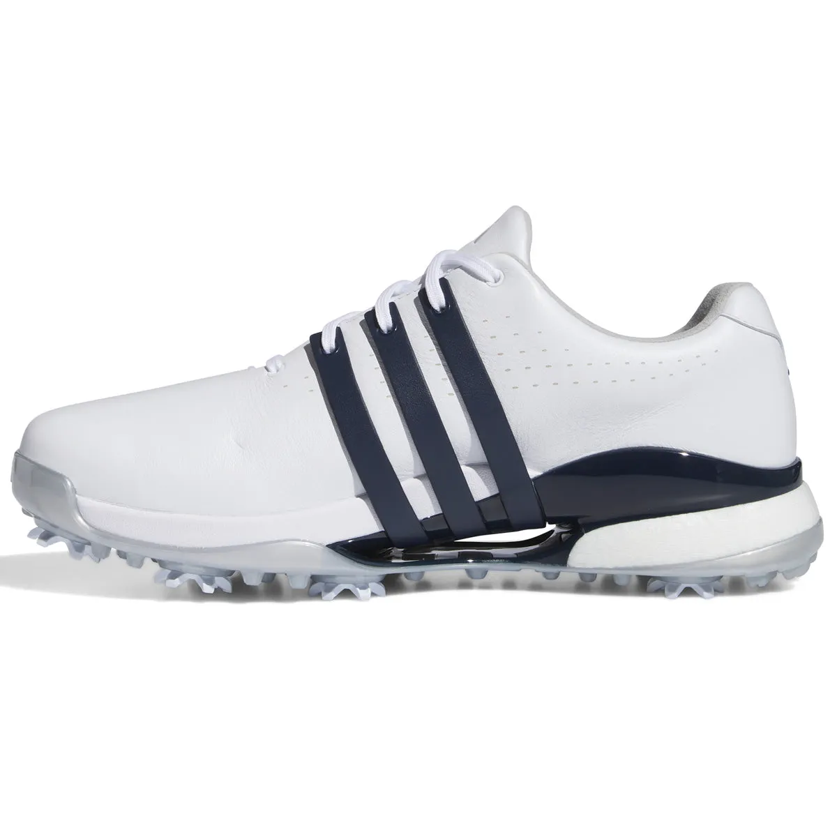 adidas Tour360 24 Boost Golf Shoes - White/Collegiate Navy/Silver