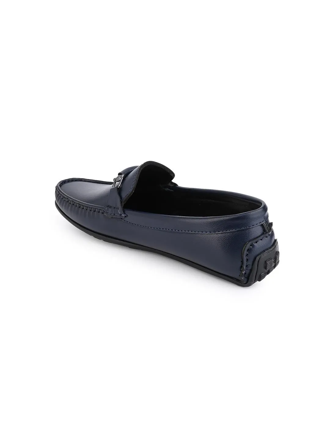 Alberto Torresi Mild Grained Synthetic Buckled Blue Men's Loafer