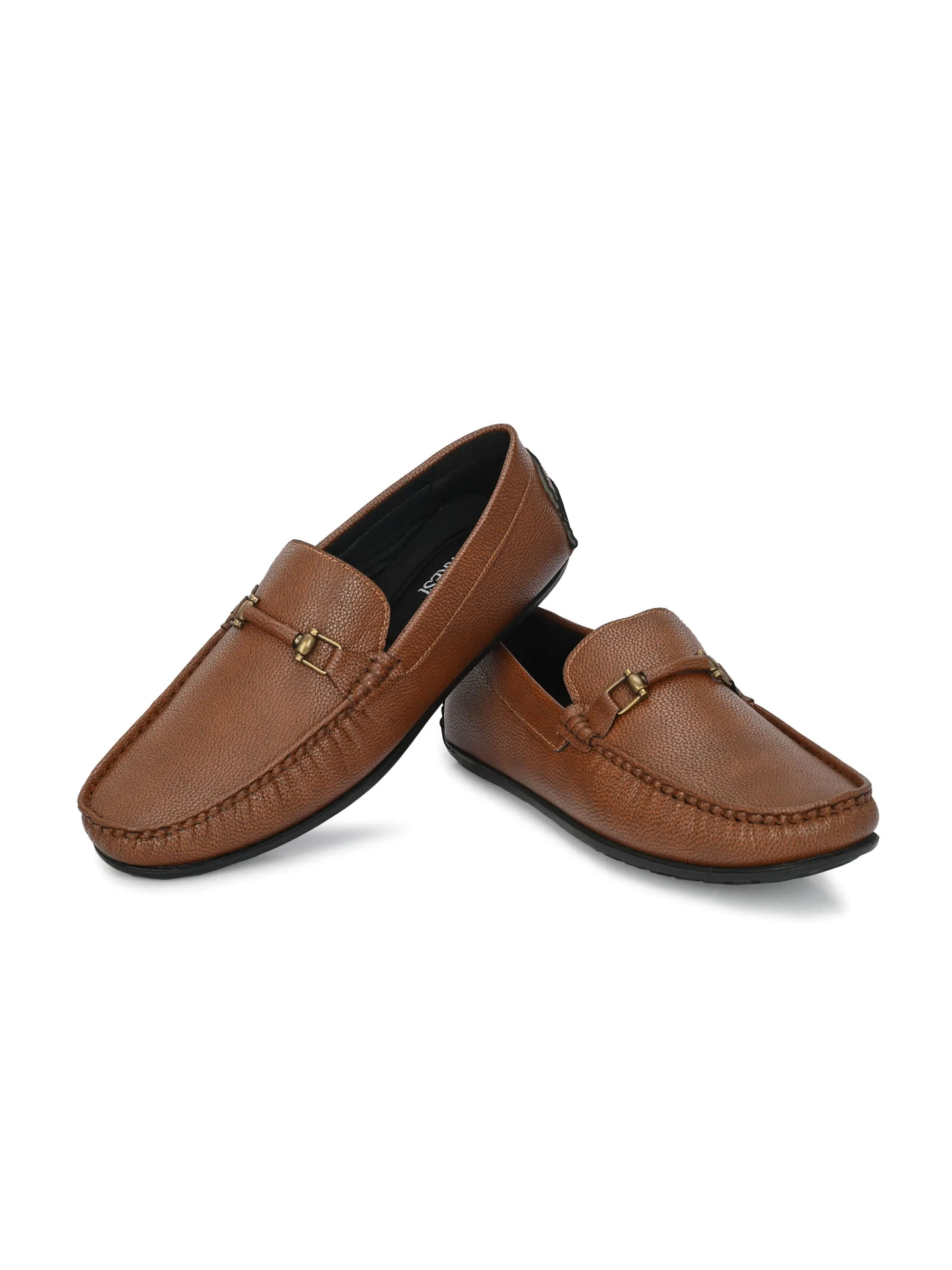 Alberto Torresi Mild Grained Synthetic Buckled Tan Men's Loafer