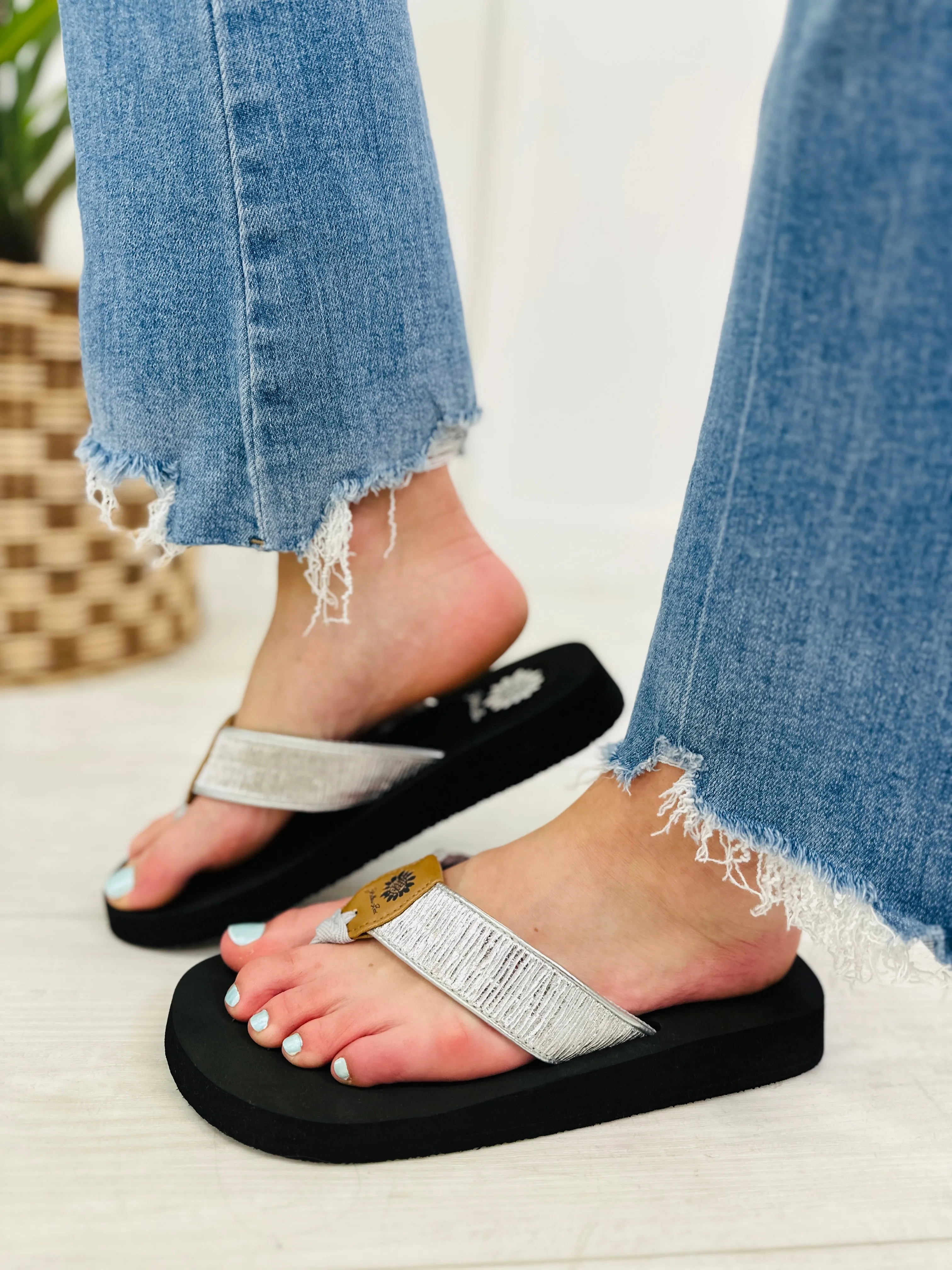 Always On The Go Flip Flops In Silver