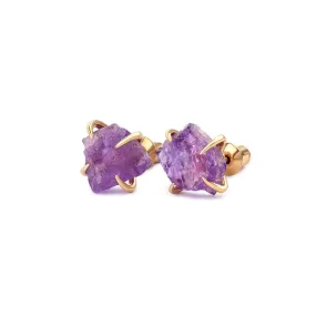 Anne Natural Crystal Claw Gold Earrings