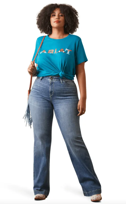 Ariat Women's REAL Boot Kickin' Exotic Plume Tee 10043632