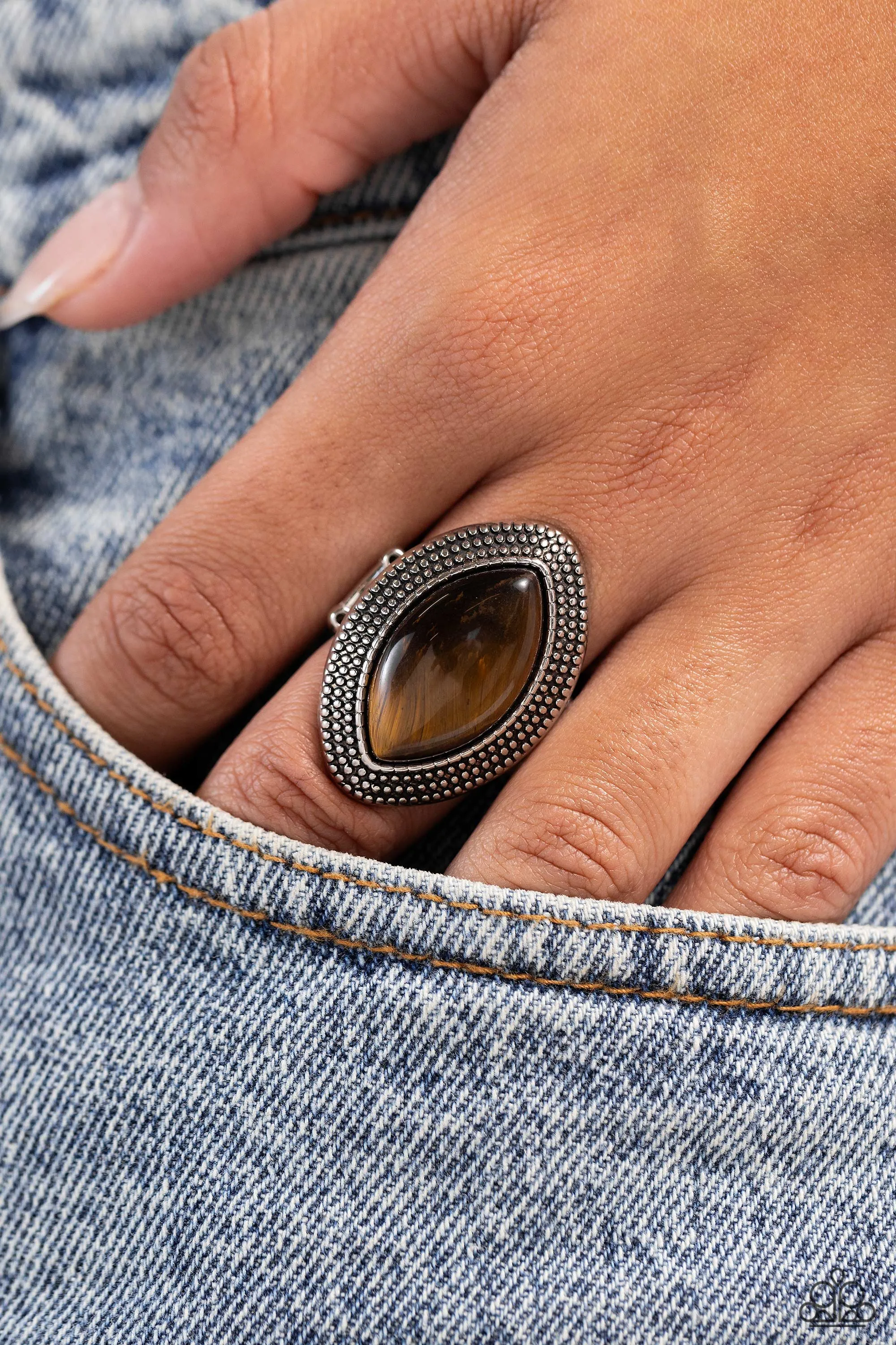 Artisanal Apothecary Brown Tiger's Eye Stone Ring - Paparazzi Accessories