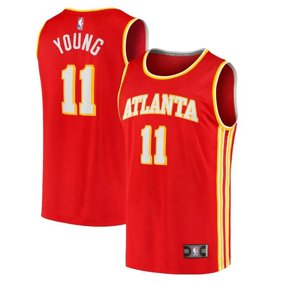 Atlanta Hawks Trae Young Fanatics Branded 2020-21 Fast Break Player Icon Jersey Mens - Red | Ireland Y4560E7