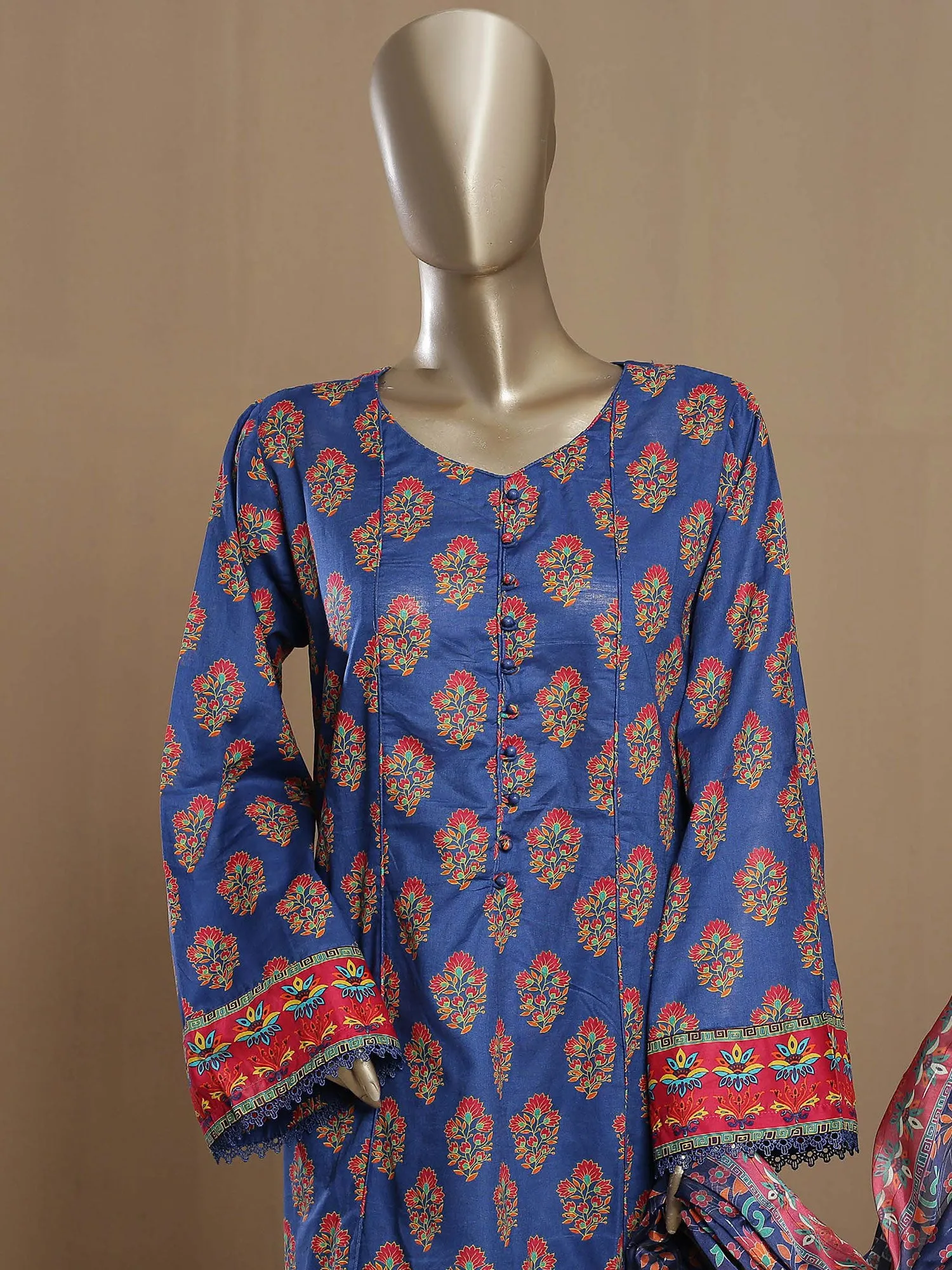 Bin Saeed "Khalidars" Lawn Frock Suit - Blue