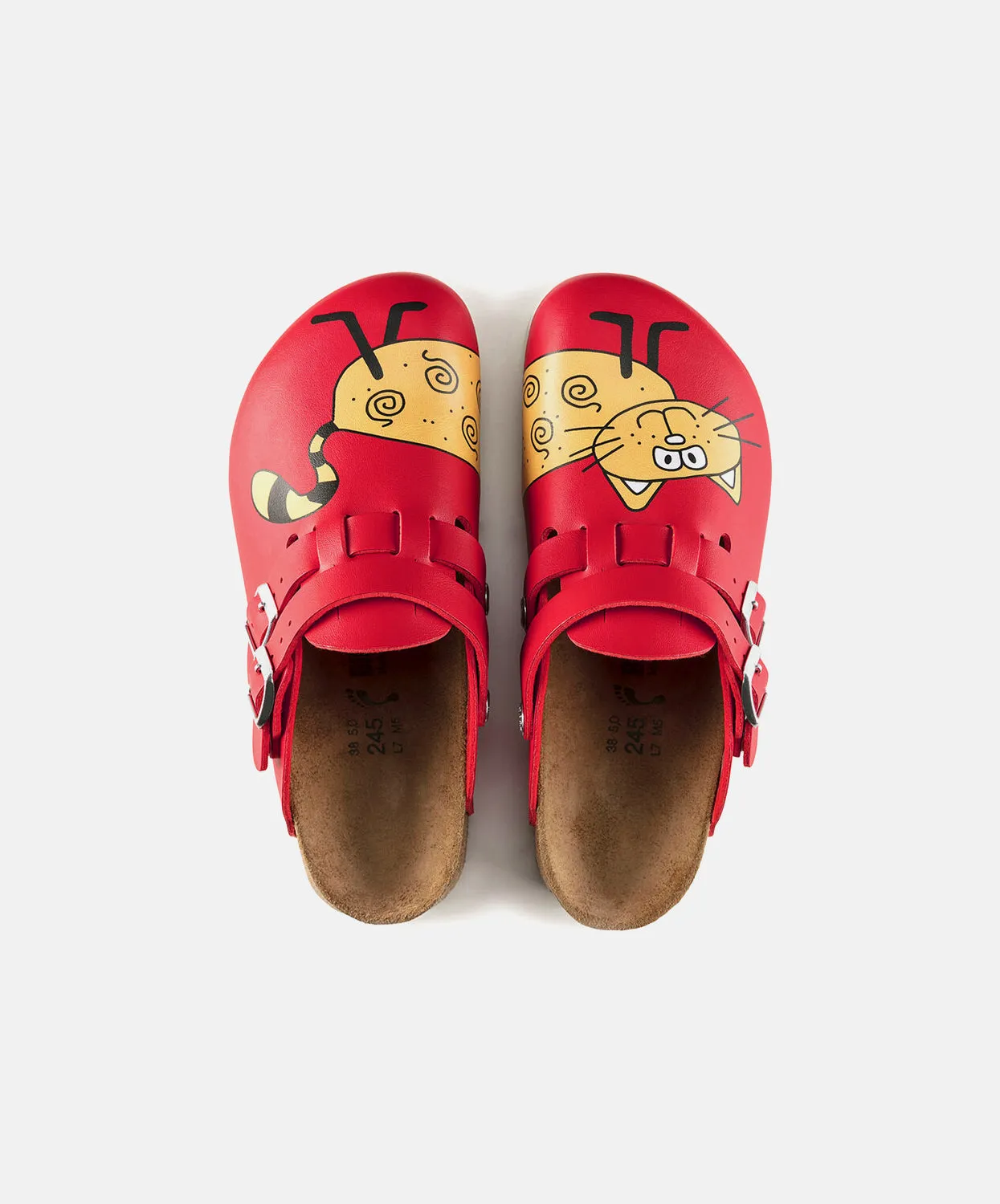 Birkenstock Birkis Kay Birko-Flor Cat Red Supergrip Clogs