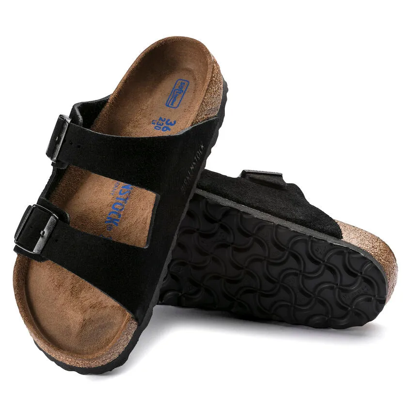 Birkenstock UNISEX Arizona Soft Footbed Suede Leather (Black)