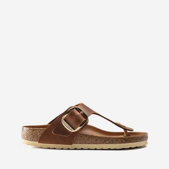 Birkenstock Women's Gizeh Big Buckle Oiled Nubuck Leather (Cognac)