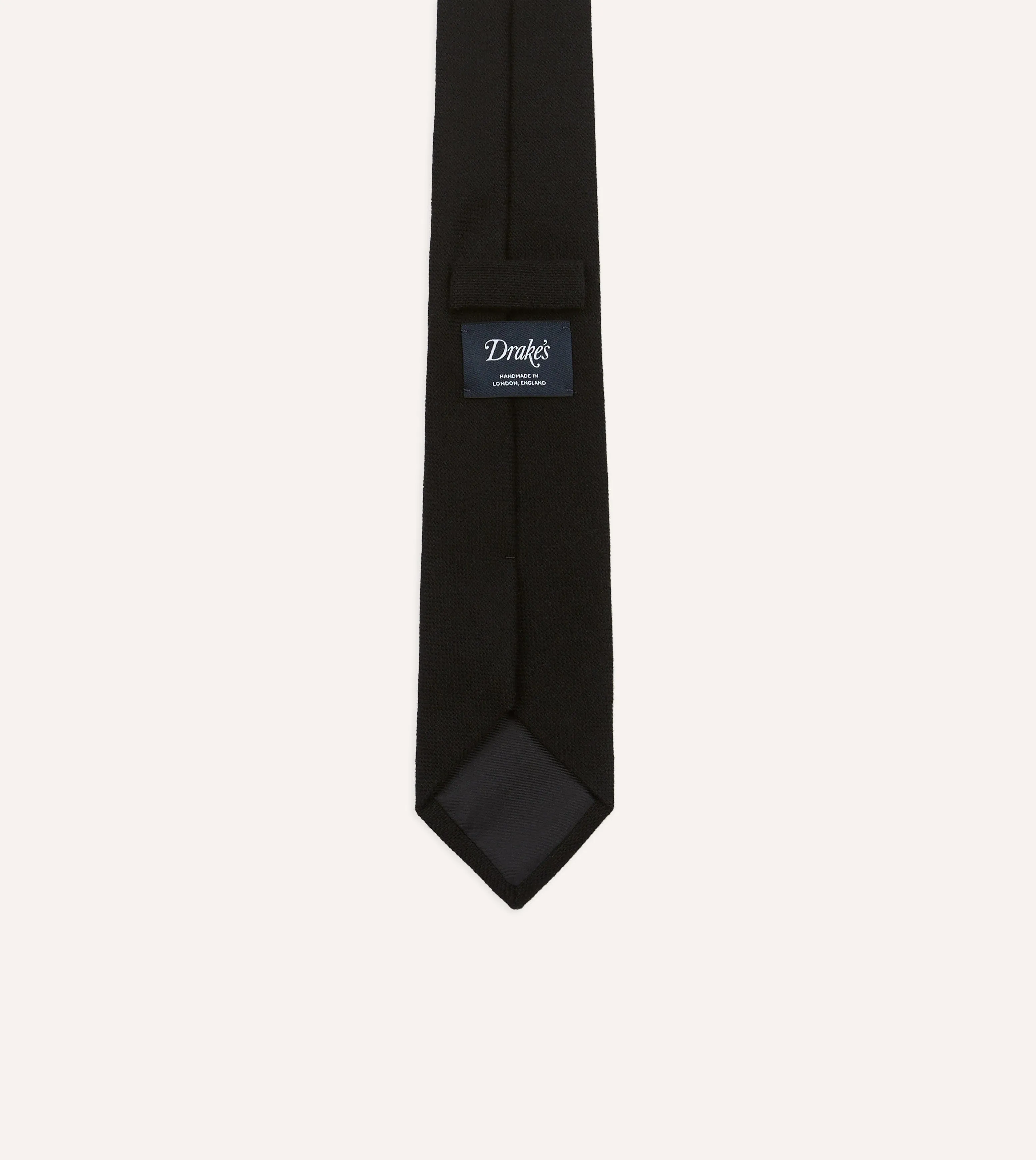 Black Pure Cashmere Solid Tipped Tie