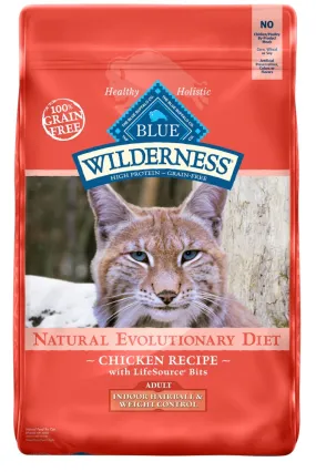 Blue Buffalo Wilderness Grain Free Hairball & Weight Control Natural Chicken High Protein Recipe Indoor Dry Cat Food