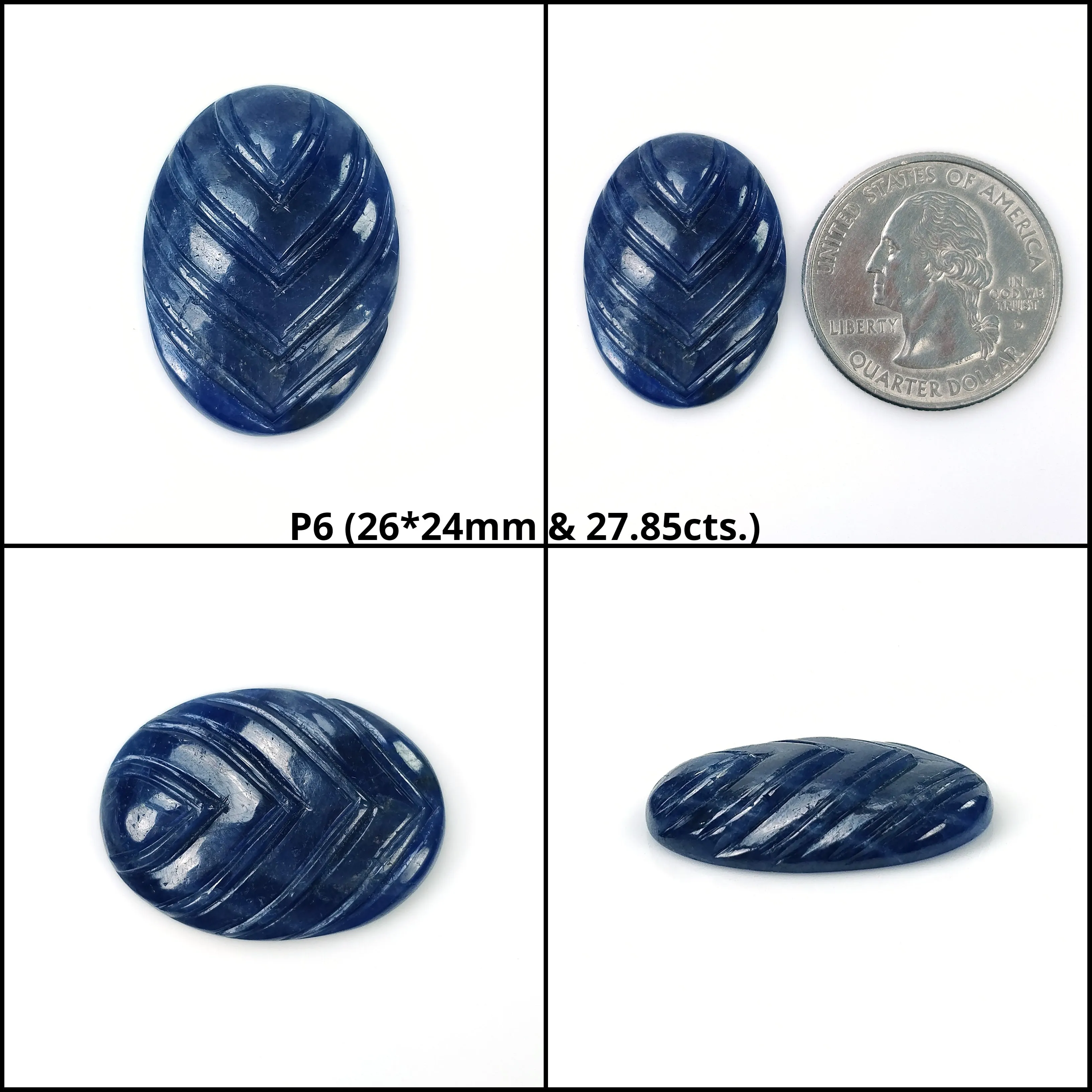 BLUE SAPPHIRE Gemstone Carving : Natural Untreated Unheated Sapphire Hand Carved Oval Shape 1pc (With Video)