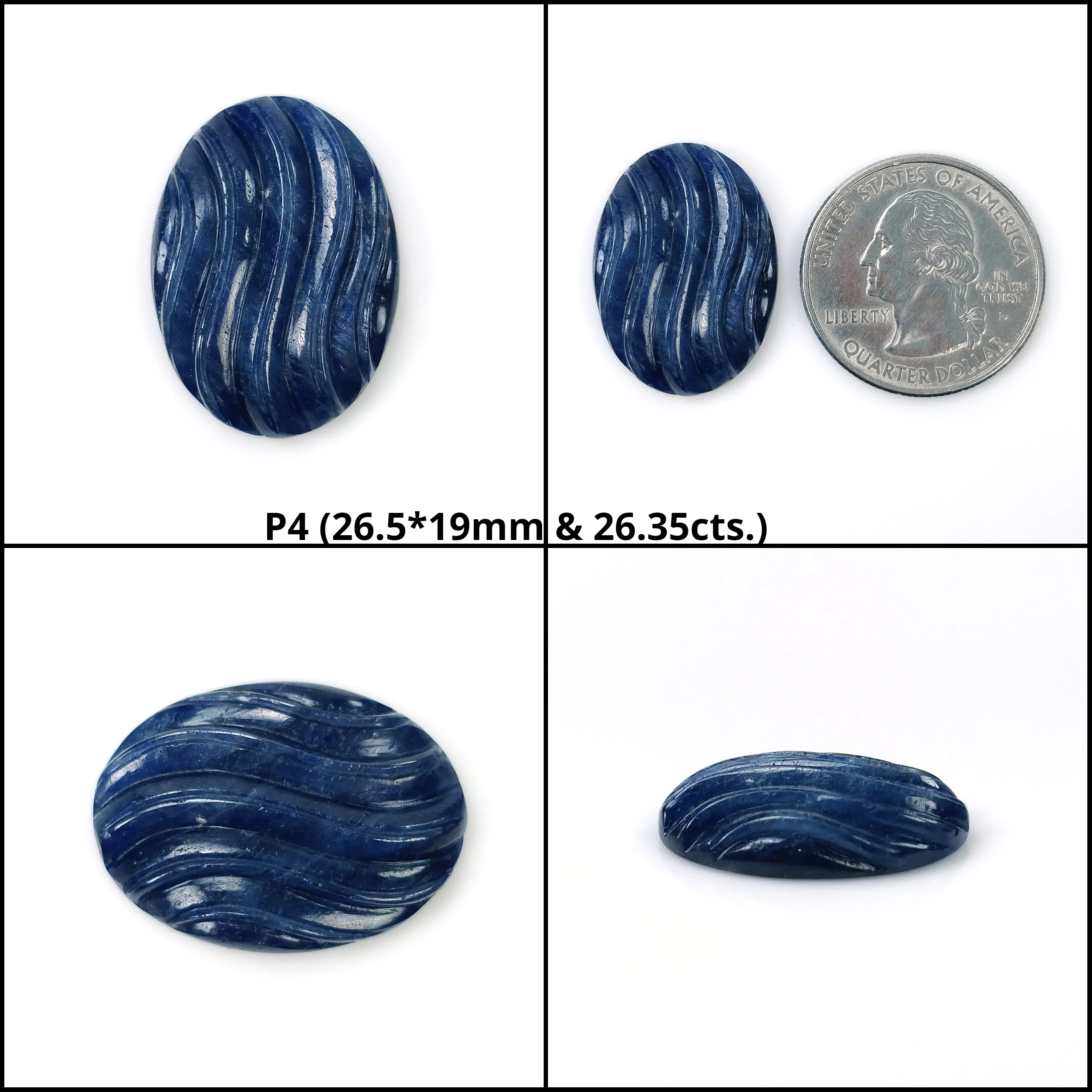 BLUE SAPPHIRE Gemstone Carving : Natural Untreated Unheated Sapphire Hand Carved Oval Shape 1pc (With Video)