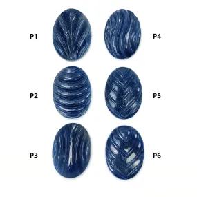 BLUE SAPPHIRE Gemstone Carving : Natural Untreated Unheated Sapphire Hand Carved Oval Shape 1pc (With Video)