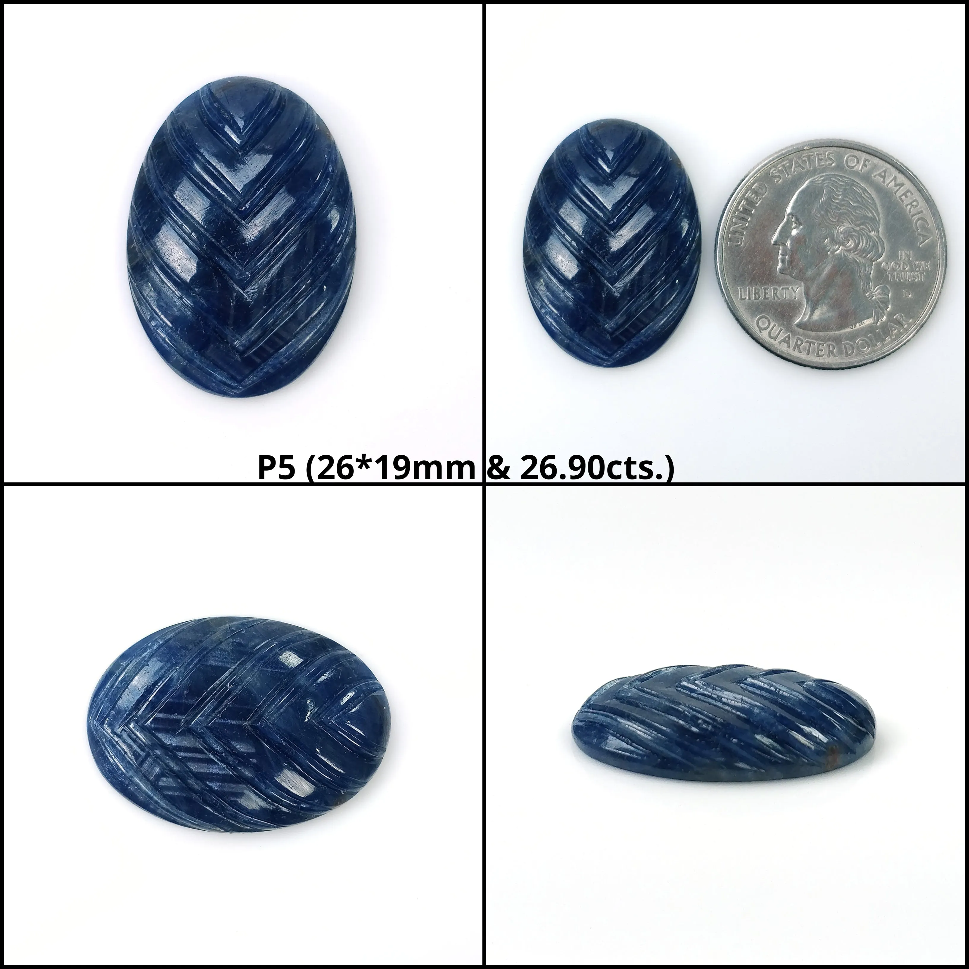 BLUE SAPPHIRE Gemstone Carving : Natural Untreated Unheated Sapphire Hand Carved Oval Shape 1pc (With Video)