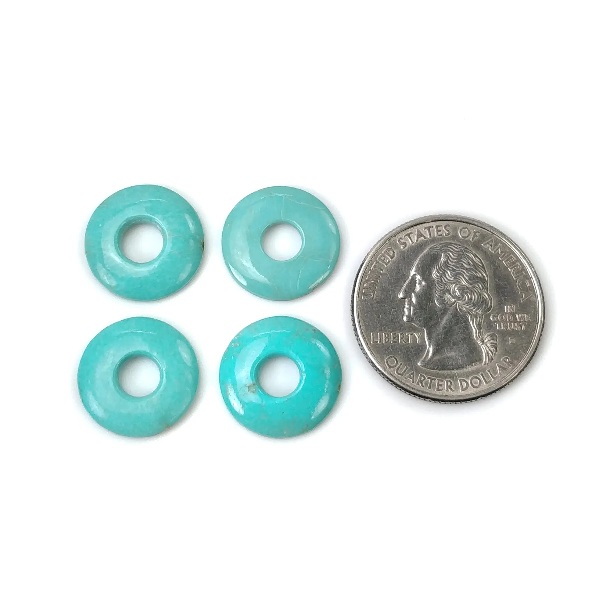 Blue TURQUOISE Gemstone Cabochon : 13.50cts Natural Untreated Sleeping Beauty Arizona Turquoise Round Shape 15mm 4pcs