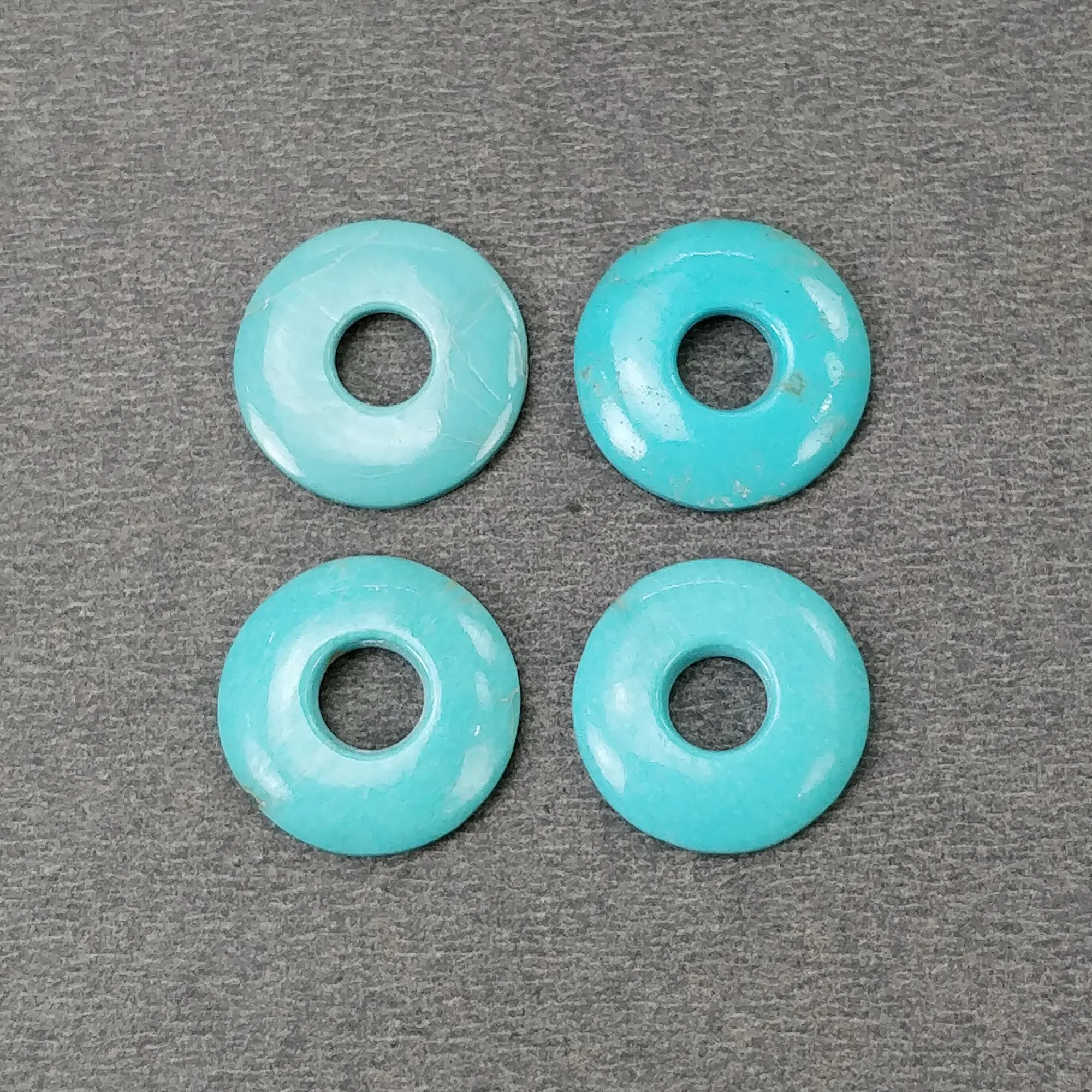 Blue TURQUOISE Gemstone Cabochon : 13.50cts Natural Untreated Sleeping Beauty Arizona Turquoise Round Shape 15mm 4pcs