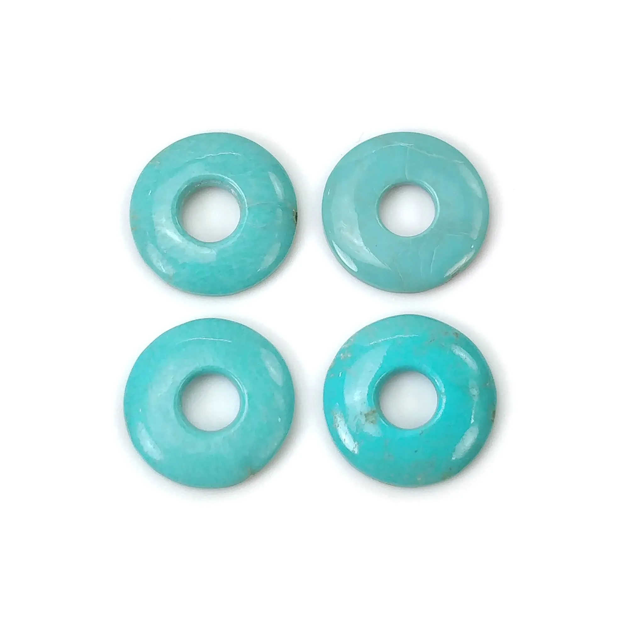 Blue TURQUOISE Gemstone Cabochon : 13.50cts Natural Untreated Sleeping Beauty Arizona Turquoise Round Shape 15mm 4pcs