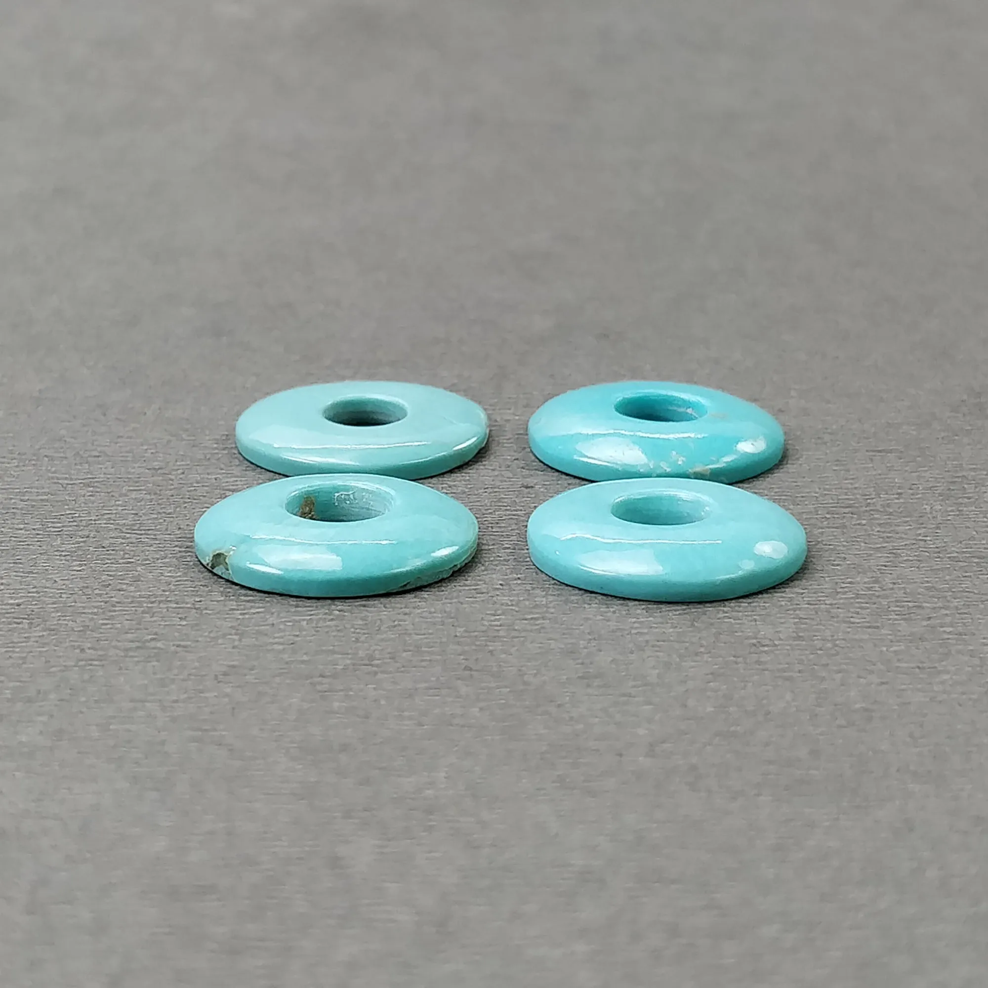 Blue TURQUOISE Gemstone Cabochon : 13.50cts Natural Untreated Sleeping Beauty Arizona Turquoise Round Shape 15mm 4pcs