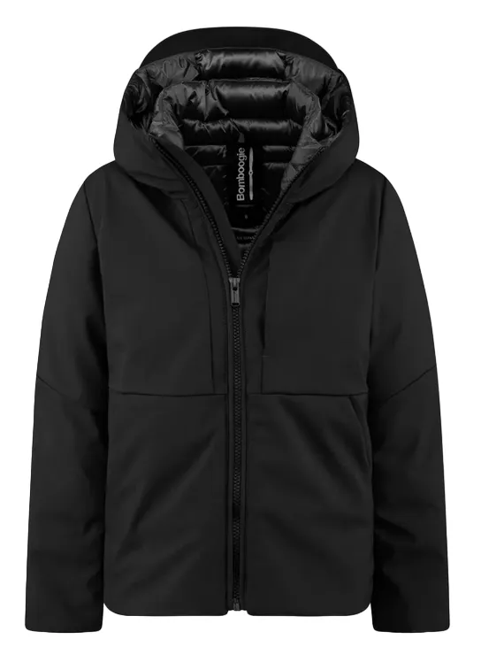 Bomboogie boy's padded jacket with micro-ripstop nylon collar JK954DTAC3 90 black