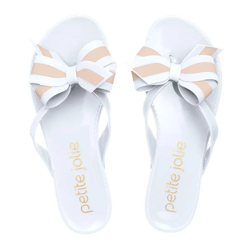 Branco (White) & Nude Bow Sandals