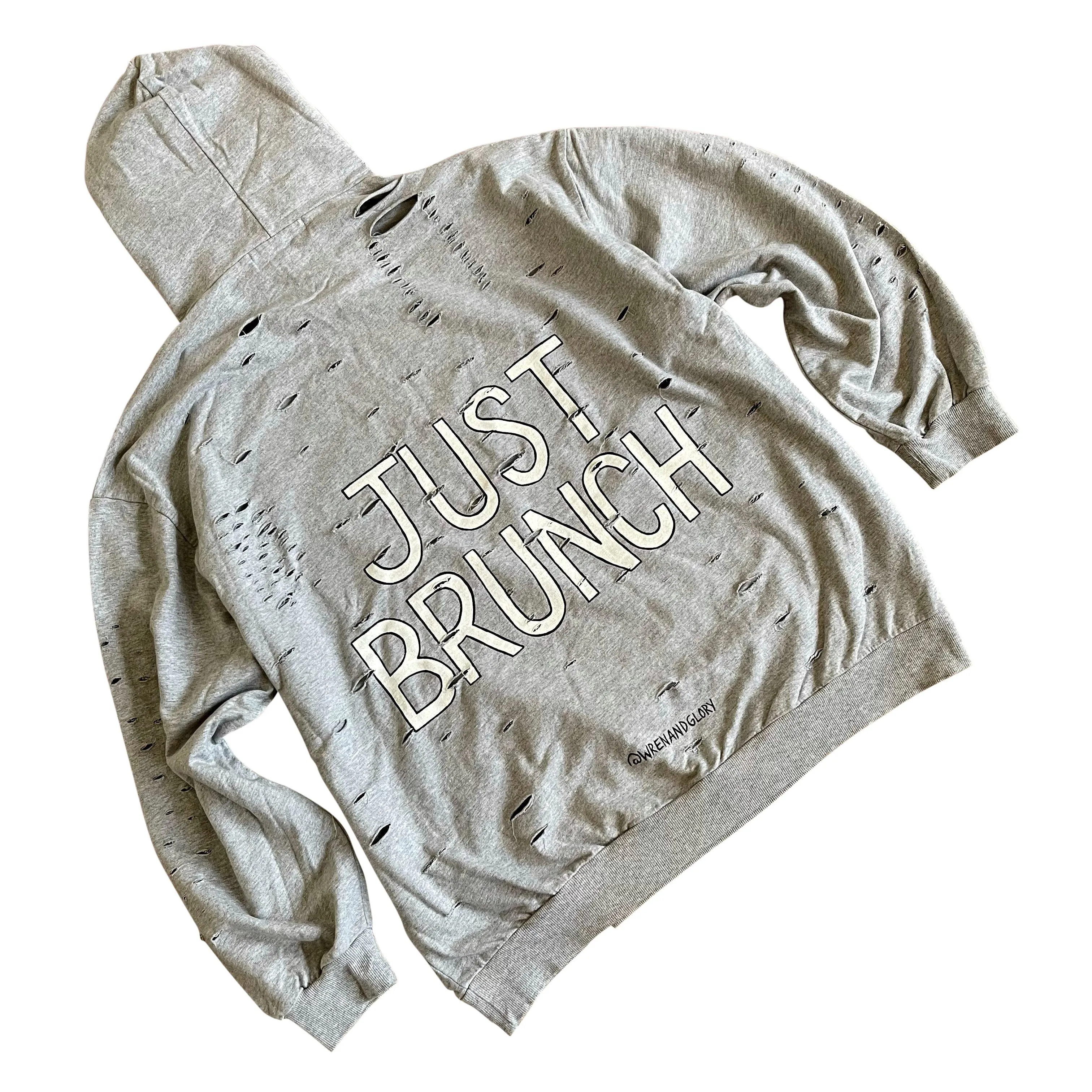 'BRUNCH TIME' PAINTED HOODIE