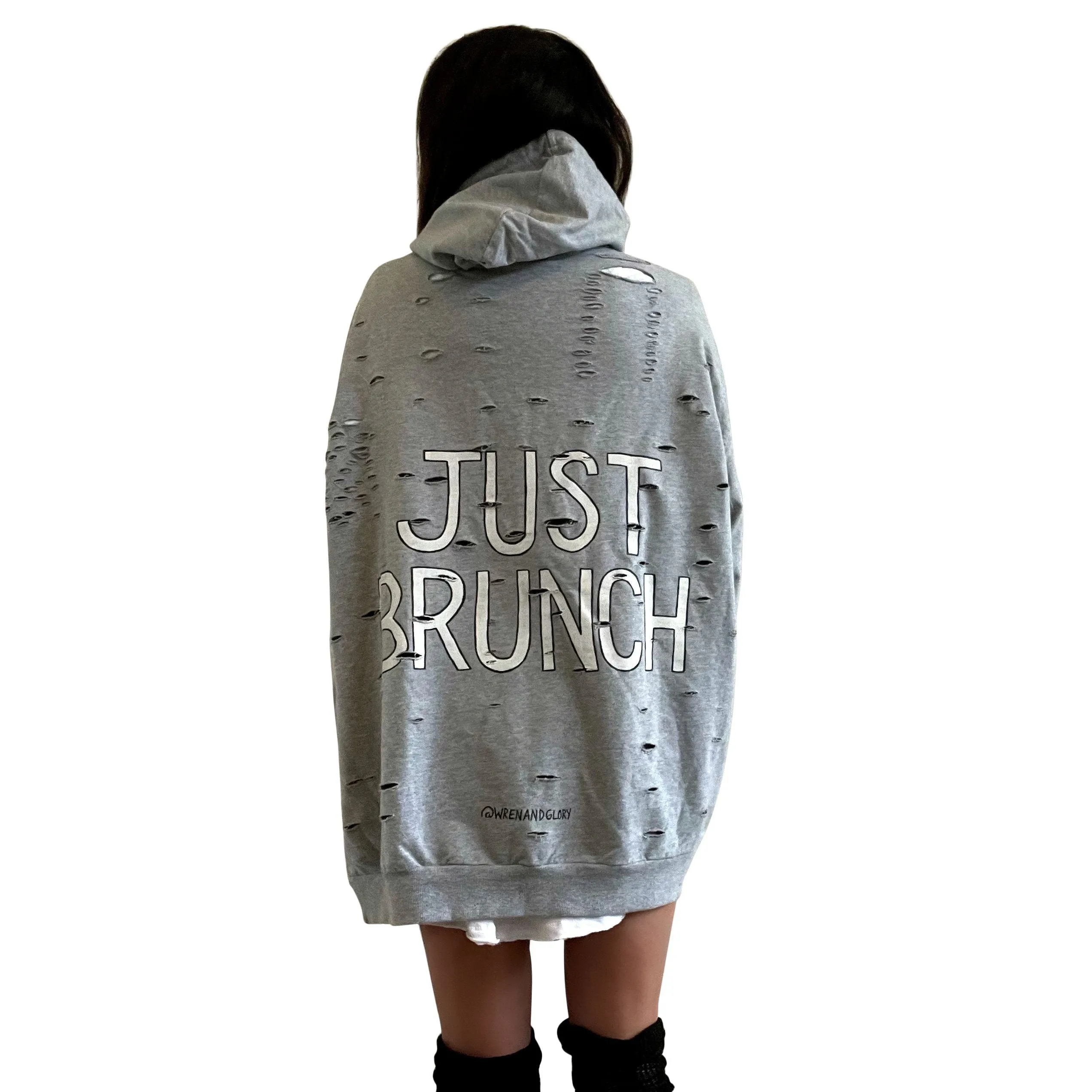 'BRUNCH TIME' PAINTED HOODIE