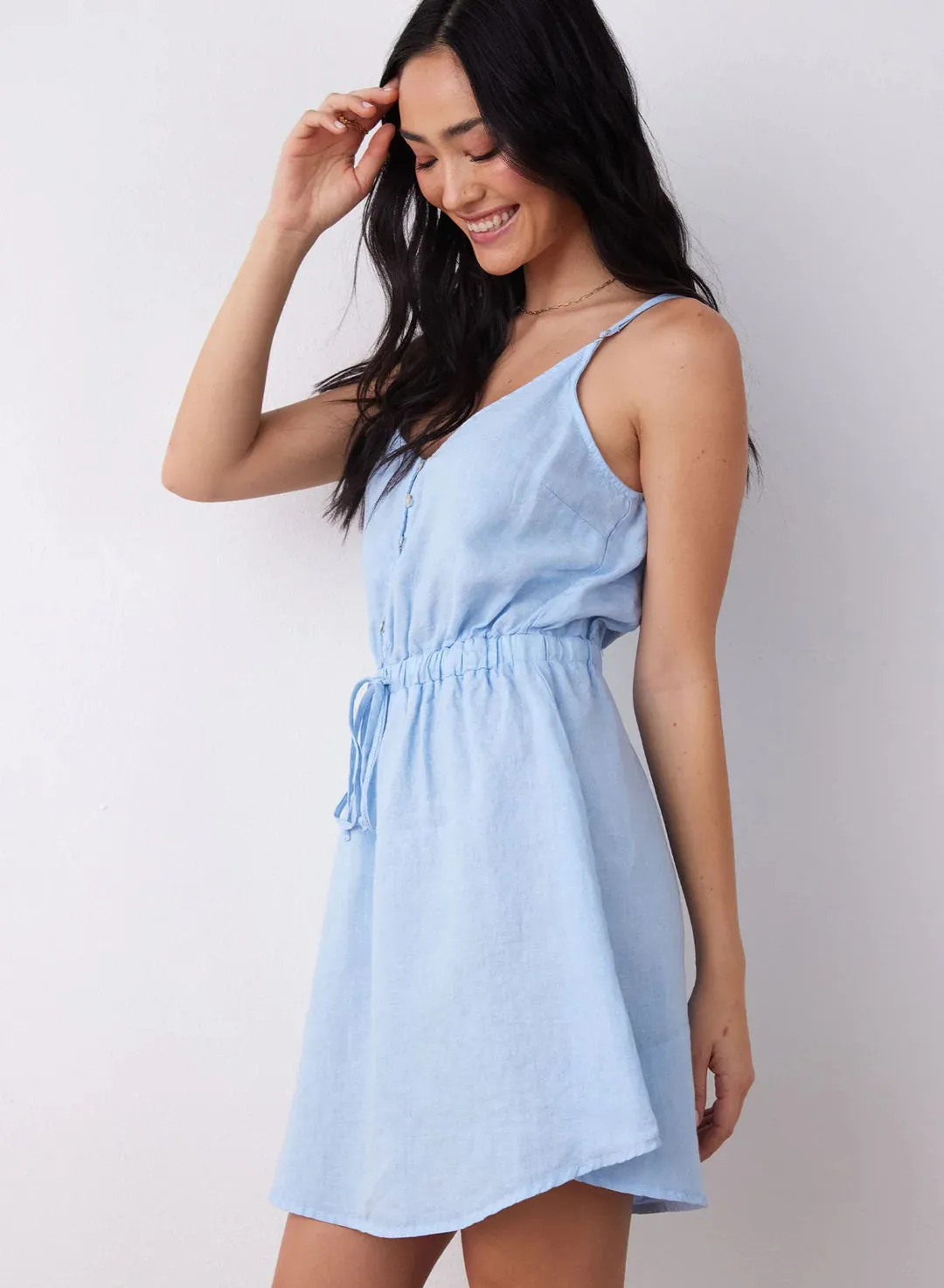 BUTTON FRONT CAMI MINI DRESS - BELLA DAHL