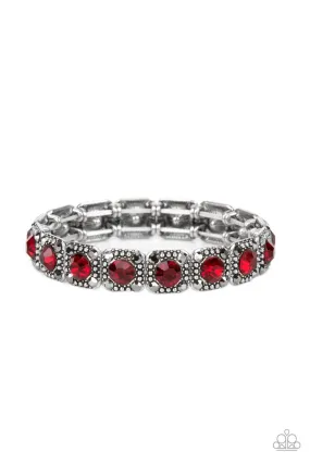 Cache Commodity Red Rhinestone Bracelet - Paparazzi Accessories