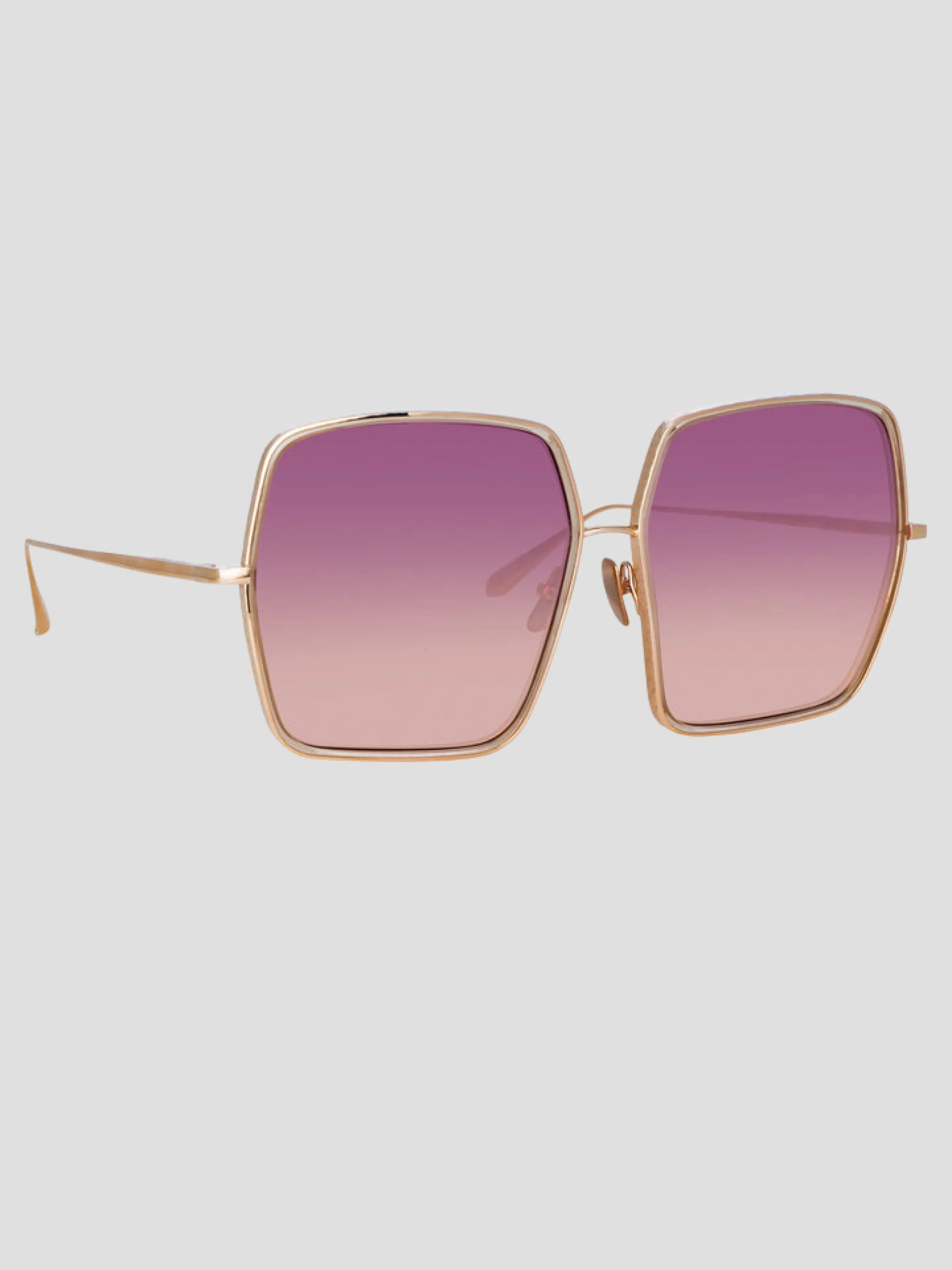 Camaro Oversized Sunglasses in Rose Gold and Wine