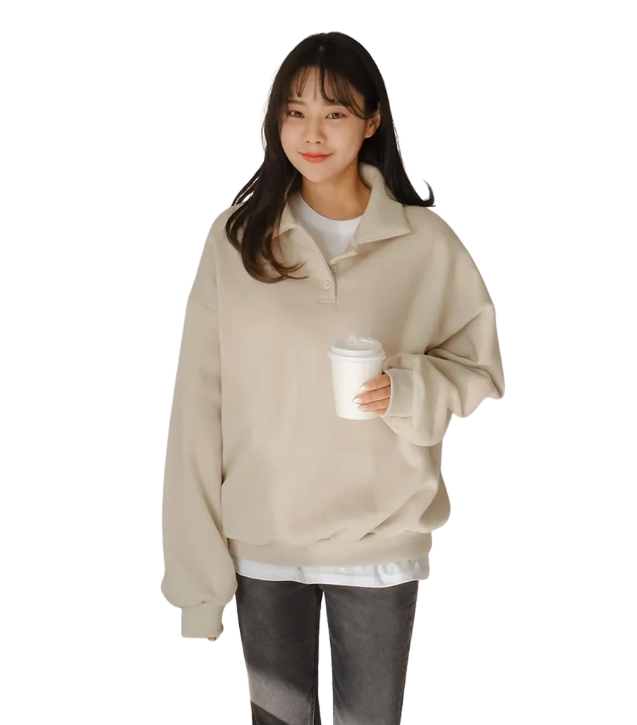 Casual Cozy Brushed Sweatshirts Long Sleeved Tops for Womens Warm Korean Kpop Style