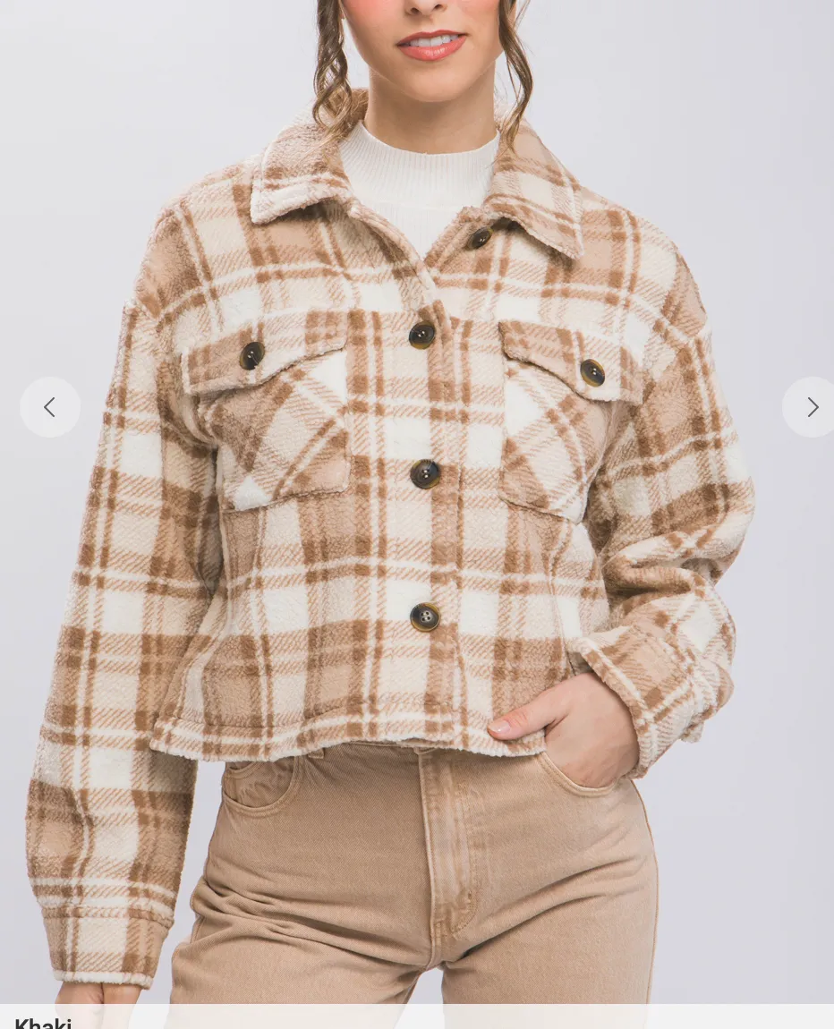 Casual Plaid Button Up Flannel W/Front Pockets