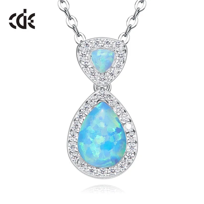 CDE S925 Sterling silver Opal women's necklace