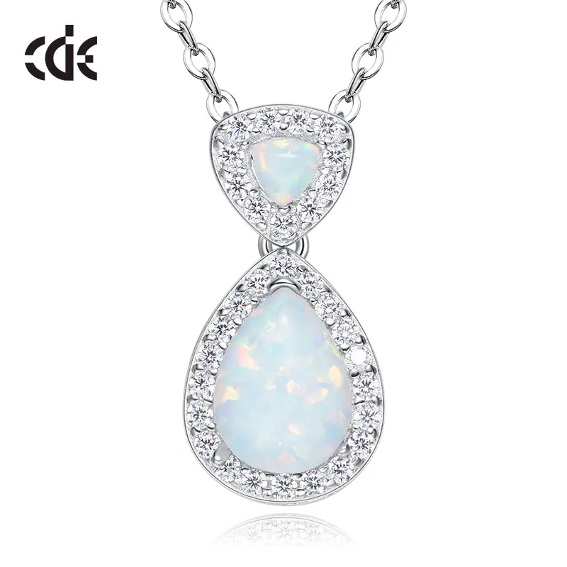 CDE S925 Sterling silver Opal women's necklace